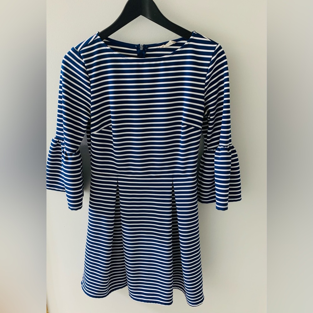 Navy & cream striped dress